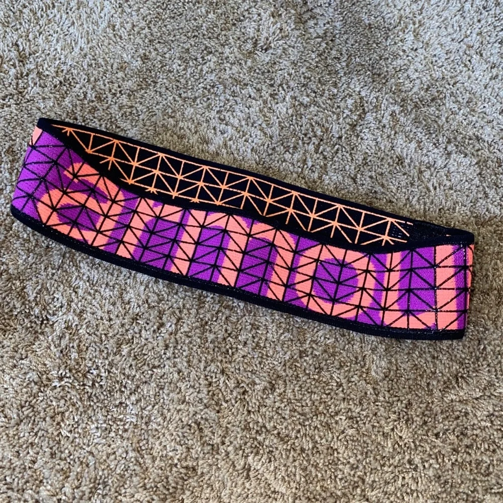 Under Armour Purple and Pink Geometric Elastic Workout Headband